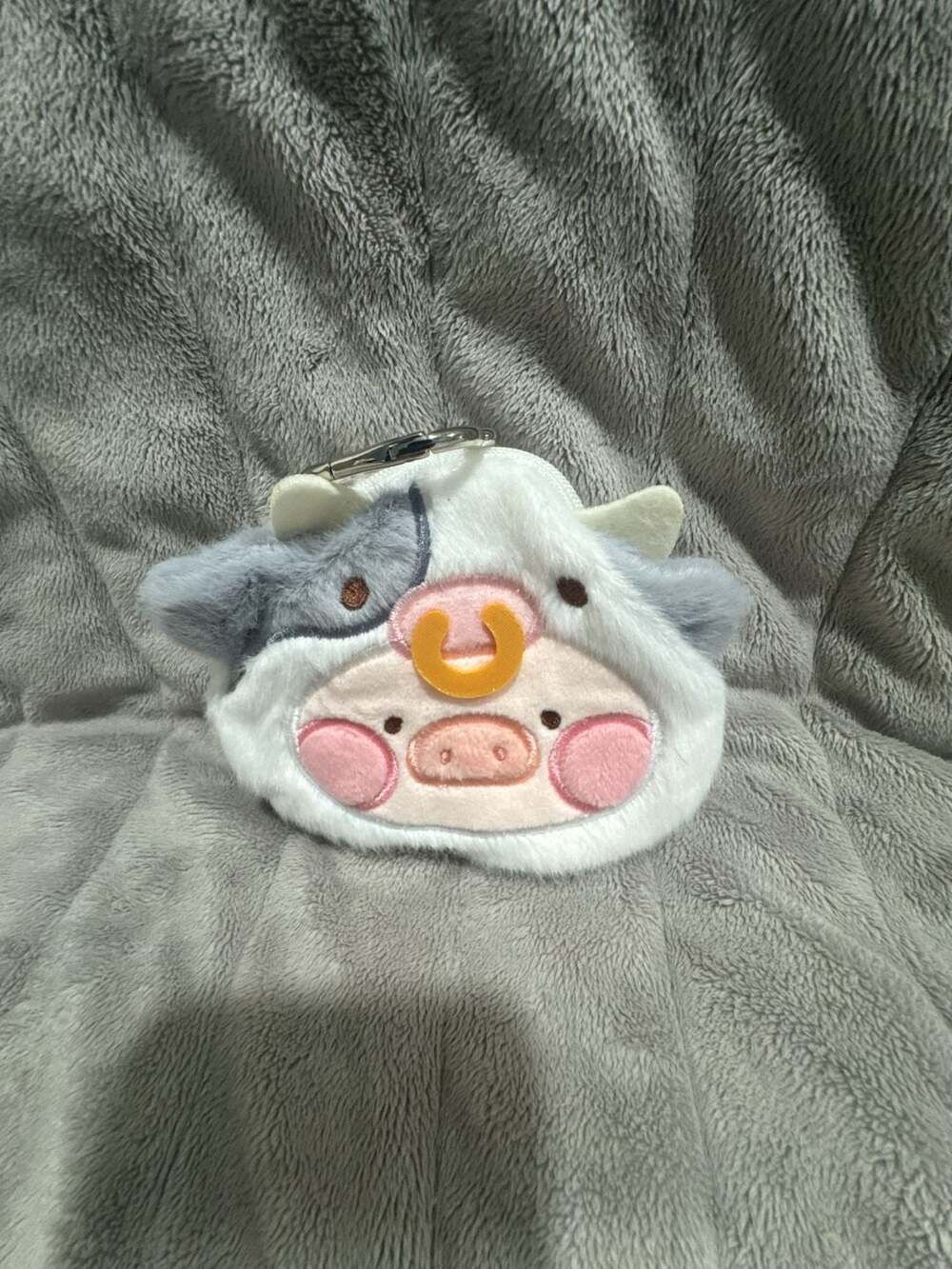 ToyZeroPlus LuLu the Piggy Animal Party Plush Pouch Keychain - Cow